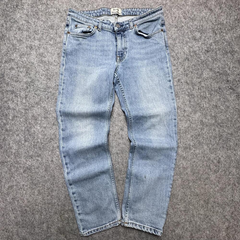 Acne Studios Row Clean LT VTG Jeans Mens 27x32 Blue Light Wash Straight Denim